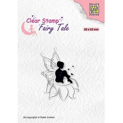 Nellie's Choice Clear Stamp - Fairy Tale Nr. 18 Elf Sitting On Flower
